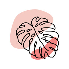 Monstera Leaves Hand Drawn