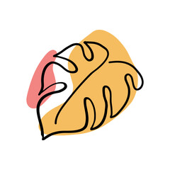 Monstera Leaves Hand Drawn