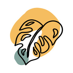 Monstera Leaves Hand Drawn