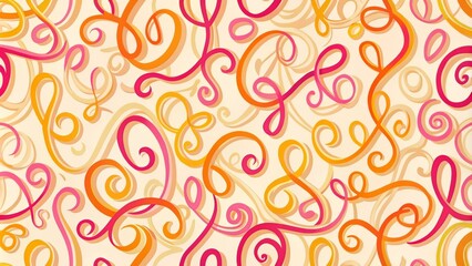 Vibrant, cursive script letters in a mix of bright colors, such as pink, yellow, and orange, layered on top of each other to form a dynamic