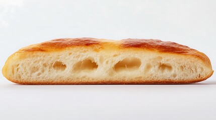 Freshly Baked Bread Half Cross Section Close Up