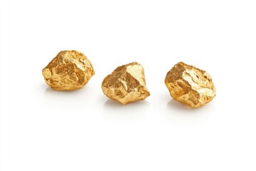 gold nuggets isolated on white  gold nugget