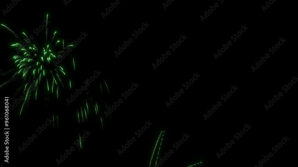Wall mural firework explosion on alpha channel. element stock motion graphics of firework place on footage or b