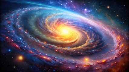 Fototapeta premium Abstract cosmic galaxy with swirling colors and cosmic dust