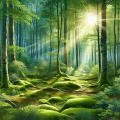 tropical forest in the morning