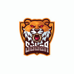 Vector Logo Illustration Saber E- Sport and Sport Style