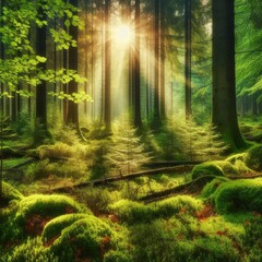 Obraz premium tropical forest in the morning