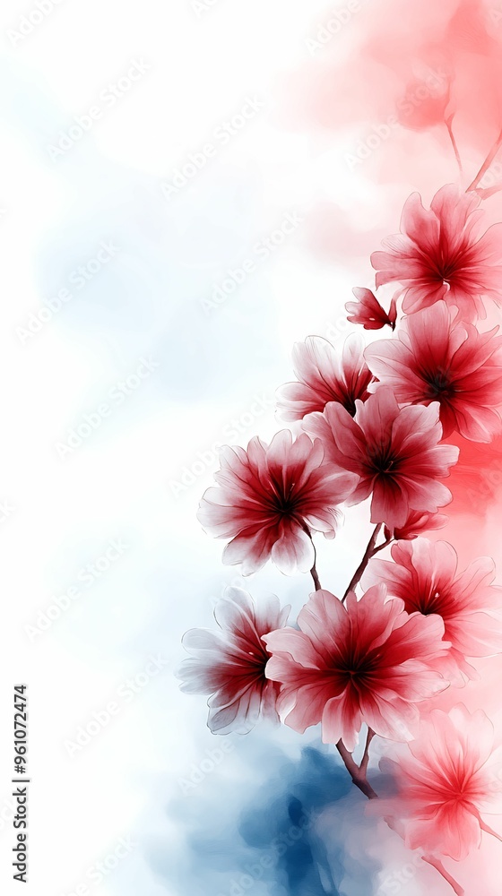 Poster serene watercolor pastel background with clear light and sharp focus for nostalgic vibes