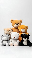Cozy Doodle Plush Animals in Soft Perspective for Comforting Decor with Clear Light and Sharp Focus Detailing