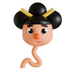 japanese rokurokubi 3D icon illustration