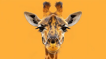 Gorgeous yellow backed giraffe emoji with thick eyelashes