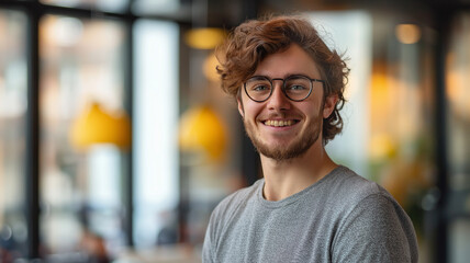 Fototapeta premium young man with a bright smile,
