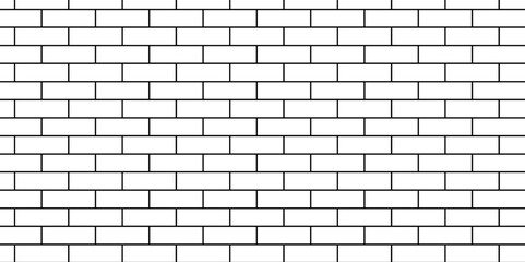 Fototapeta premium Surface White brick blank home wall texture copy for space panorama white tiles and black joints. white brick wall used for background. 