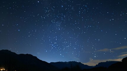 Fototapeta premium Starry Night Over Mountains