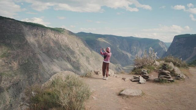 View of the Katu Yaryk pass in Altai Republic, Russia. Altai mountains. Mountain pass Katu-Yaryk. Valley of the mountain river Chulyshman. Mountain dangerous