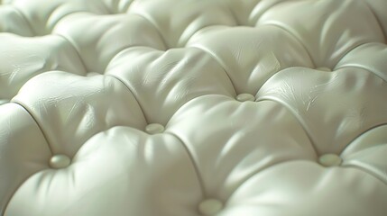 Obraz premium white leather texture with buttons for pattern and background.