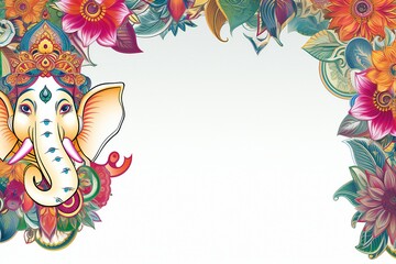 Free ganesha art in white background