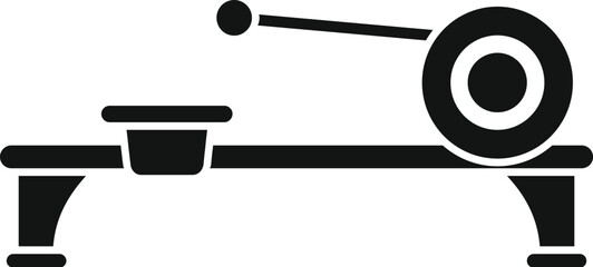 Simple icon of a rowing machine, perfect for projects related to fitness, exercise, or gym equipment