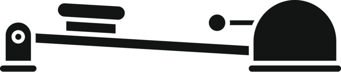 Simple icon depicting a rowing machine, perfect for projects related to fitness and exercise