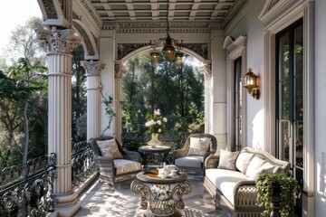 Fototapeta premium Classical Building Terrace