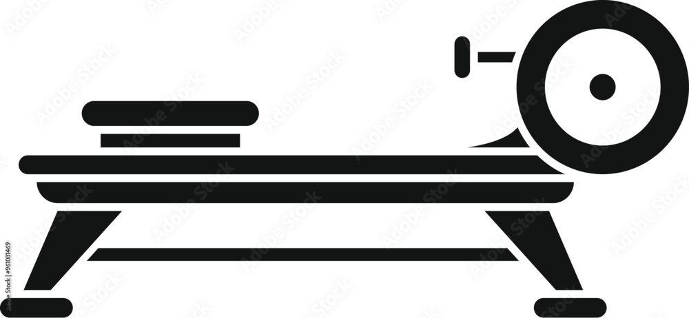 Poster simple icon representing a rowing machine, a great way to exercise at home