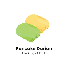 Hand drawn vector illustration of Durian Pancakes. Durian pancakes are dessert made from Durian fruit wrapped in wheat flour dough with various flavors.