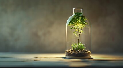 Growing trees in lamps to save nature and the natural world