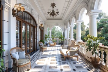 Fototapeta premium Classical Building Terrace