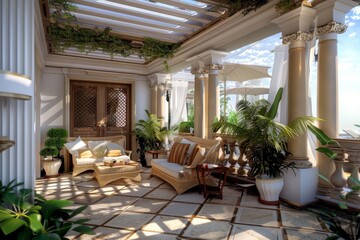Fototapeta premium Classical Building Terrace