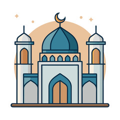 A minimalist vector illustration of a masjid