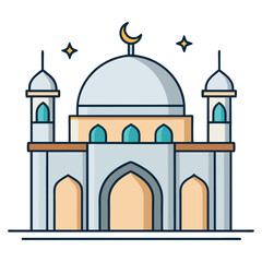 A minimalist vector illustration of a masjid