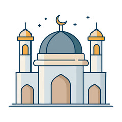 A minimalist vector illustration of a masjid