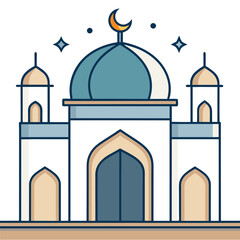 A minimalist vector illustration of a masjid