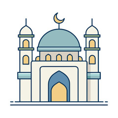 A minimalist vector illustration of a masjid