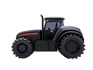 Obraz premium Stylized black tractor illustration on a transparent background