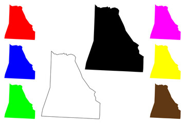 Cleveland County, North Carolina State (U.S. county, United States of America, USA, U.S., US) map vector illustration, scribble sketch Cleveland map