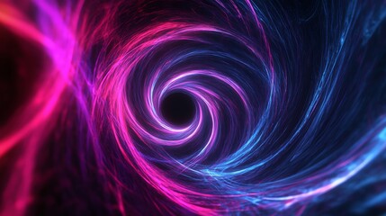Abstract swirling blue and pink light.