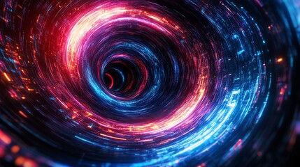 Obraz premium Abstract colorful swirling lights create a mesmerizing tunnel of energy.