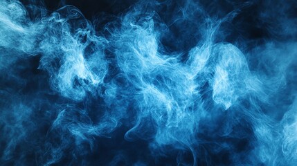 Obraz premium Abstract blue smoke on a dark background.