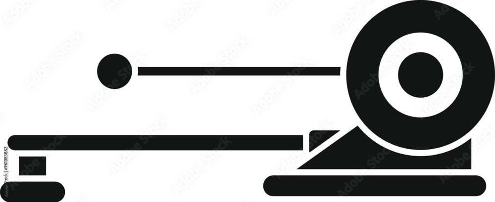 Poster simple vector icon of a record player playing music, perfect for websites and apps
