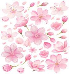 seamless pattern with pink flowers