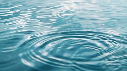 Naklejka premium 227. Spa concept background featuring a tranquil blue water surface with delicate rings and ripples, evoking serenity and renewal