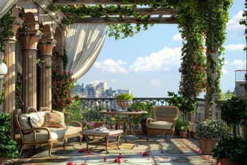 Obraz premium Classical Building Terrace