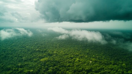 Stormy Sky Over Lush Rainforest