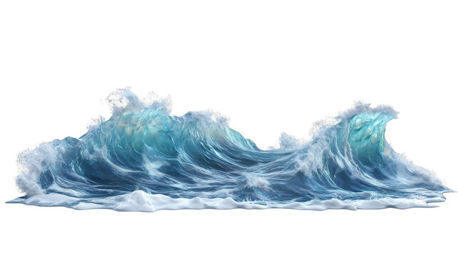 Abstract Glitch Art Ocean Wave with Blue and White Water