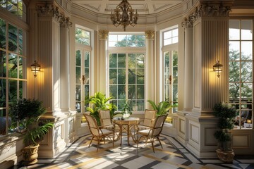 Fototapeta premium Classical Building Terrace