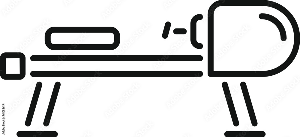 Poster simple line icon of a rowing machine, perfect for representing home workouts and cardio exercises