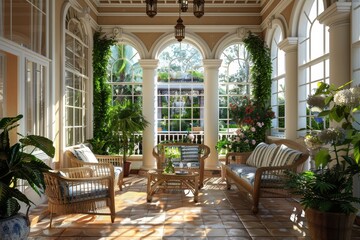 Fototapeta premium Classical Building Terrace