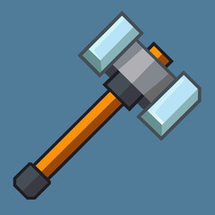 old steel sledgehammer vector illustration