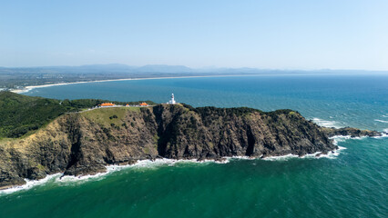 Aerial view over Byron Bay in New South Wales, Australia